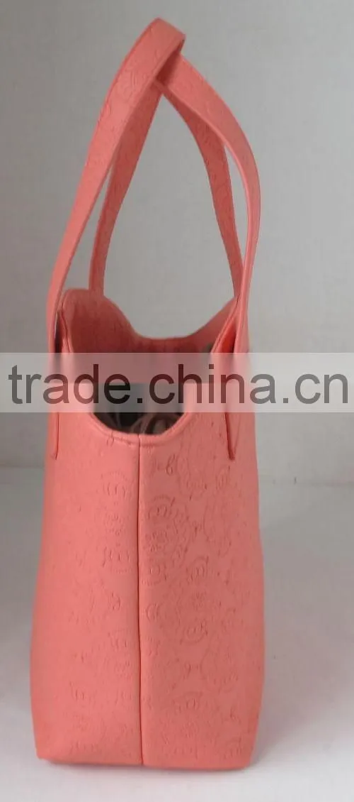 Spring bright tote bag teenagers embossing tote bags
