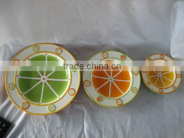 Round Dolomite Orange Plate&Dishes
