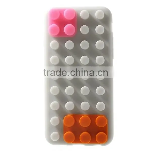 2015 hot selling 3D Building Block silicon case for apple iPHONE 6