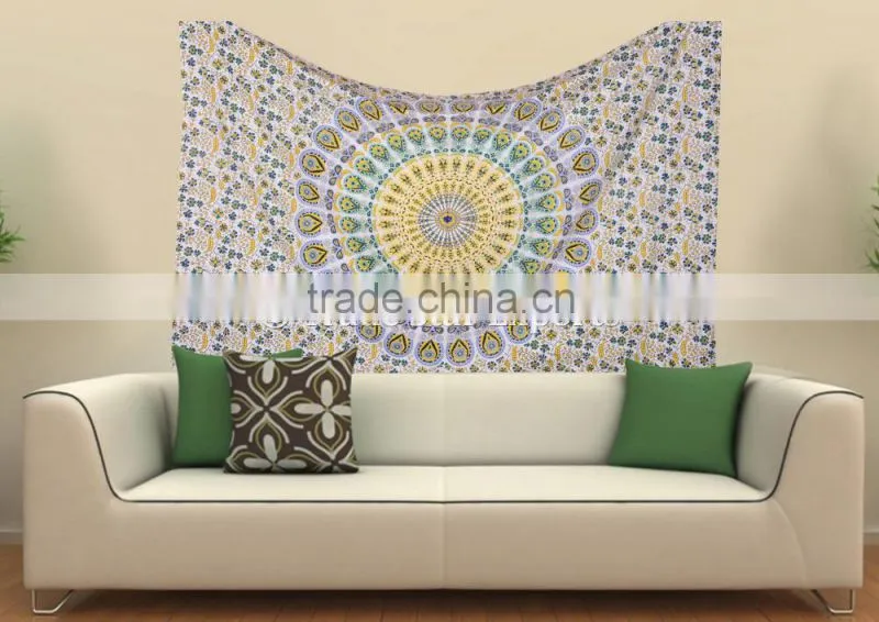 Queen Indian Ombre Mandala Ethnic Gypsy Wall Art Hippie Boho Cotton Home Decorative Tapestry