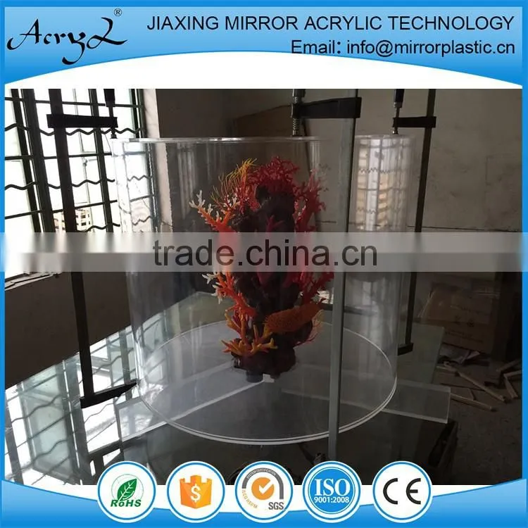 Clear plastic round acrylic fish tank aquarium acrylic cylinder