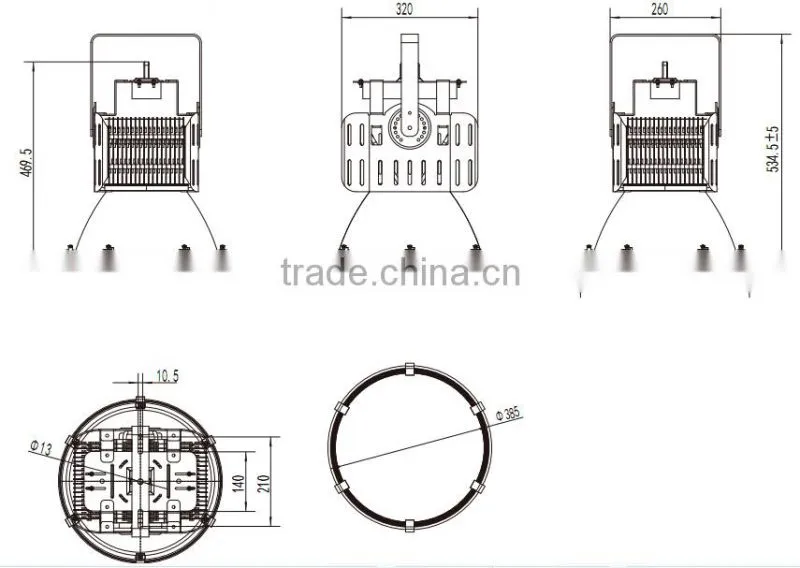 Meanwell Driver 200w IP65 Led High Bay Light Industrial High Bay Led Factory