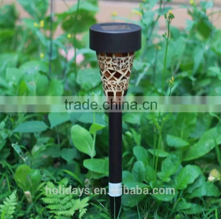 H40cm Mosaic Border Stainless Steel Solar Garden Light Garden for Decoration Christmas Gift