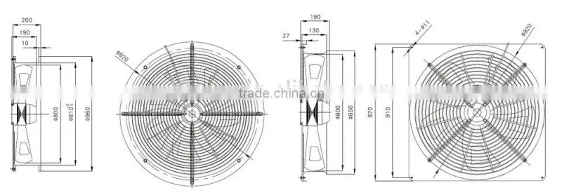 400mm air conditioner outdoor fan motor for air cooler