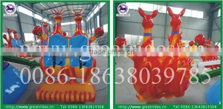 Christmas Rides!Theme park kids happy jumping machine jumping kangaroo