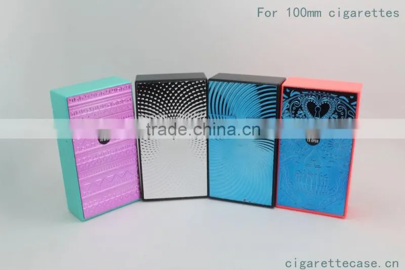 plastic cigarette case with novely sticker for 100mm cigarettes