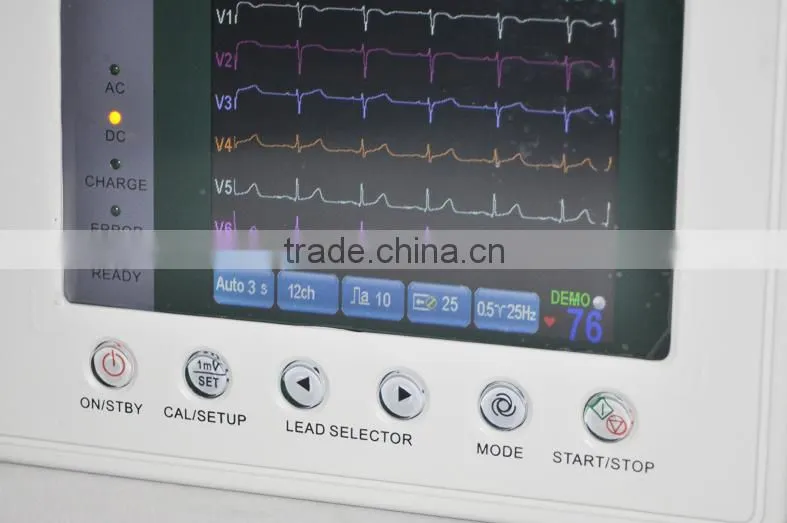 Digital 3-channel Color Electrocardiograph ECG EKG machine with low price