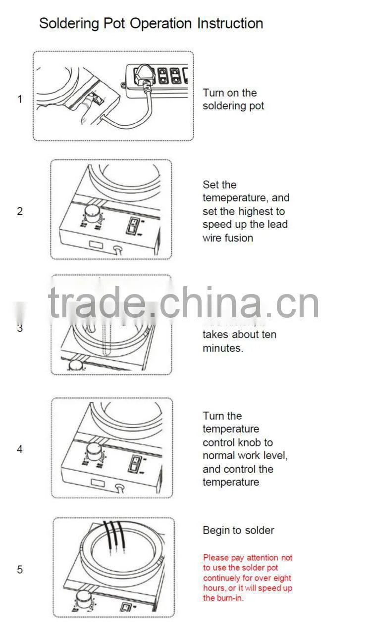 Manually temperature adjustable titanium lead free mini solder pot