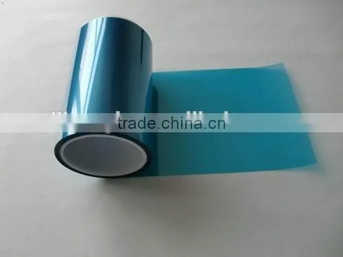 12 micron blue Pet Film for Laminated glass/ PET heat sealing film for packing/Transparent PET Self Adhesive FILM