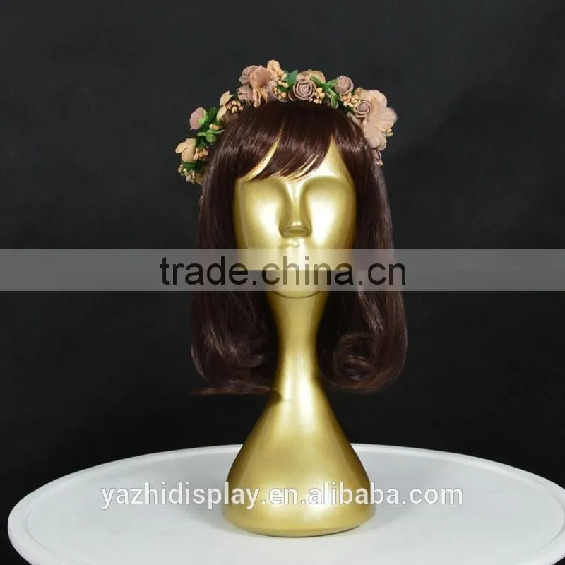 wholesale gold realistic mannequin head for wig and hat display