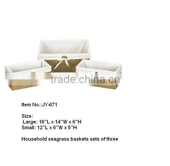 Seagrass weaving basket wall basket with handle