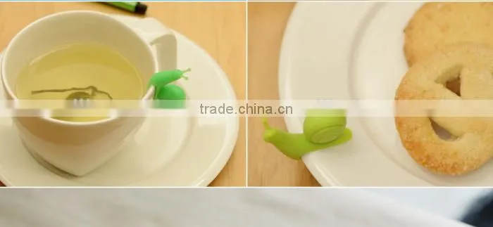 Funny Snail Shape Food Grade Silicone Clip Drinking Glass Cup Markers for Party