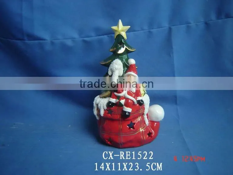 ceramic christmas set (christmas tree and snowman)-Ceramic Christmas Items