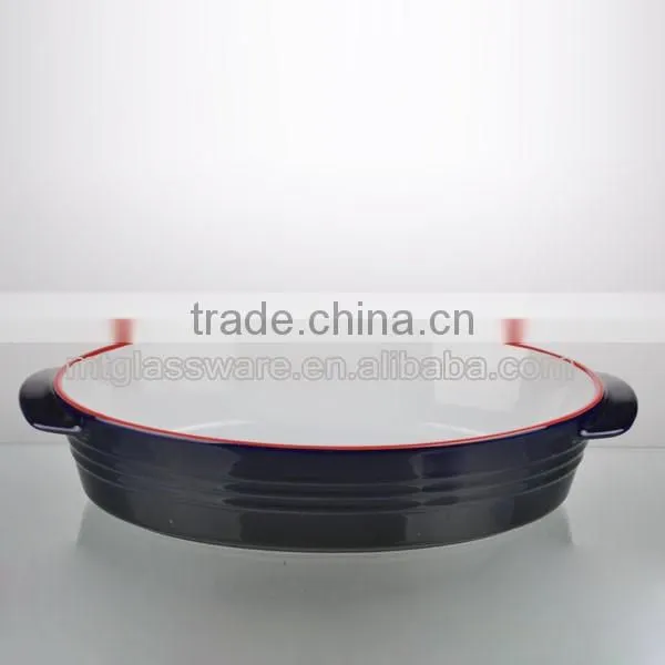 13.5"*10"red color casserole dish ceramic/xate