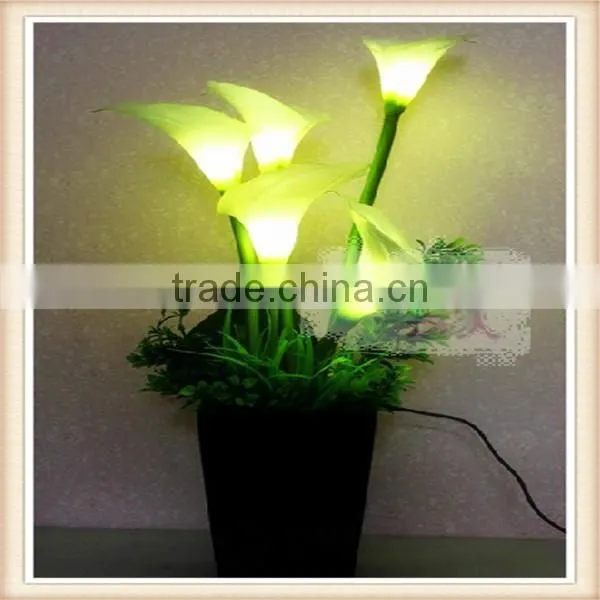 SJM0912189 Hot-sale garden supplies large plastic artificial plants LED plants with silk blossom flower