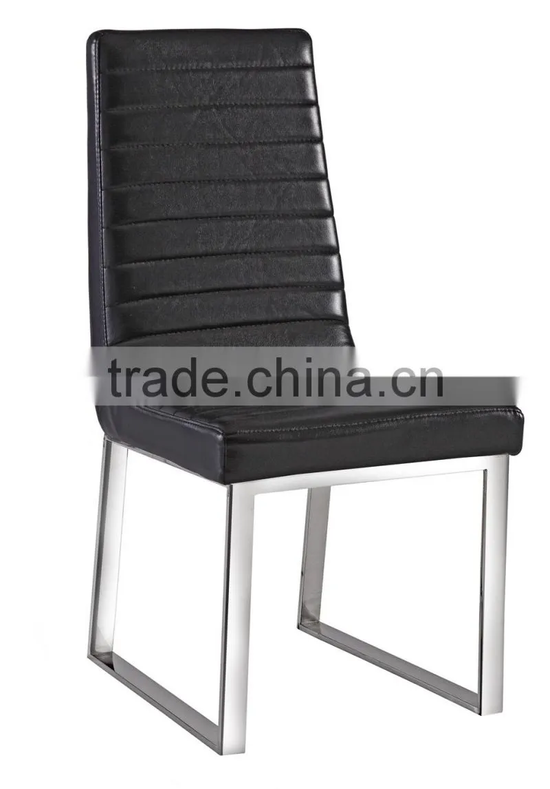 B8020 cheap pu cushion stainless steel cafe dining chair