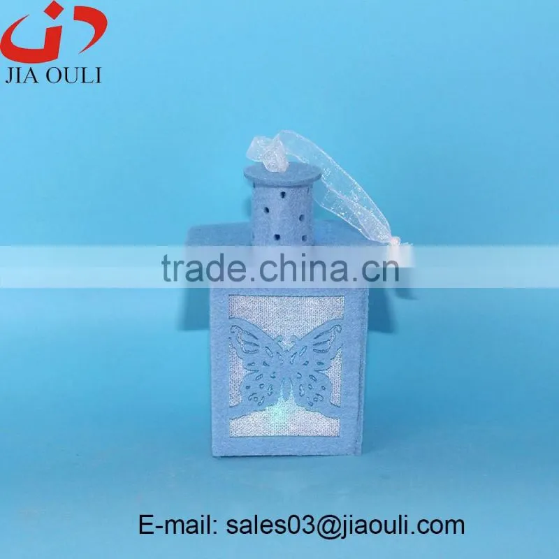 New design Easter decorations with LED light non-woven house and chimney shape hanging decorations
