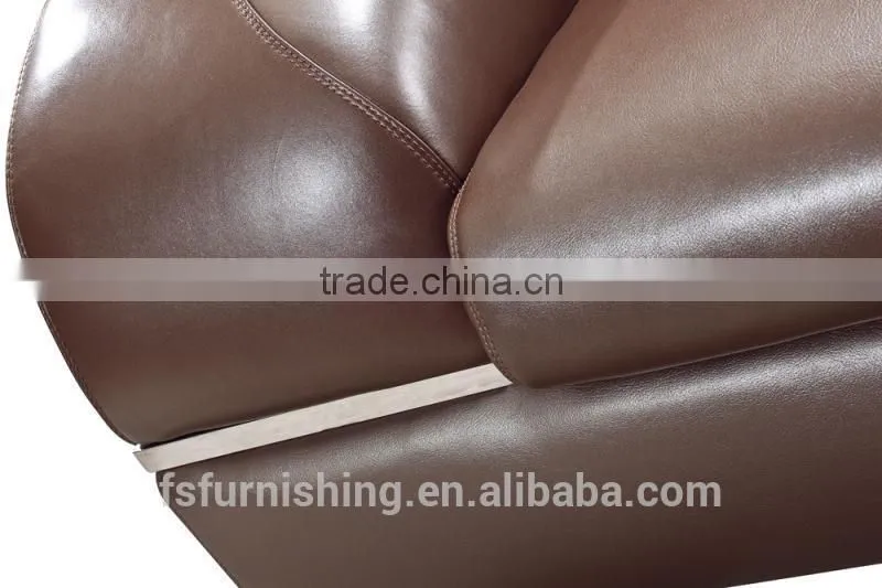 JR8001 special modern Luxury living furniture Italy brown leather European style L shape sectional living room sofa set