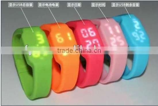 silicone usb led digital watch