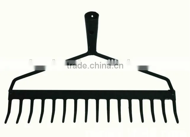 wooden handle steel garden rake