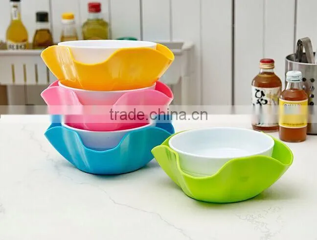 Household Multifunction 2 in 1 Plastic Food tray / Dry fruit tray