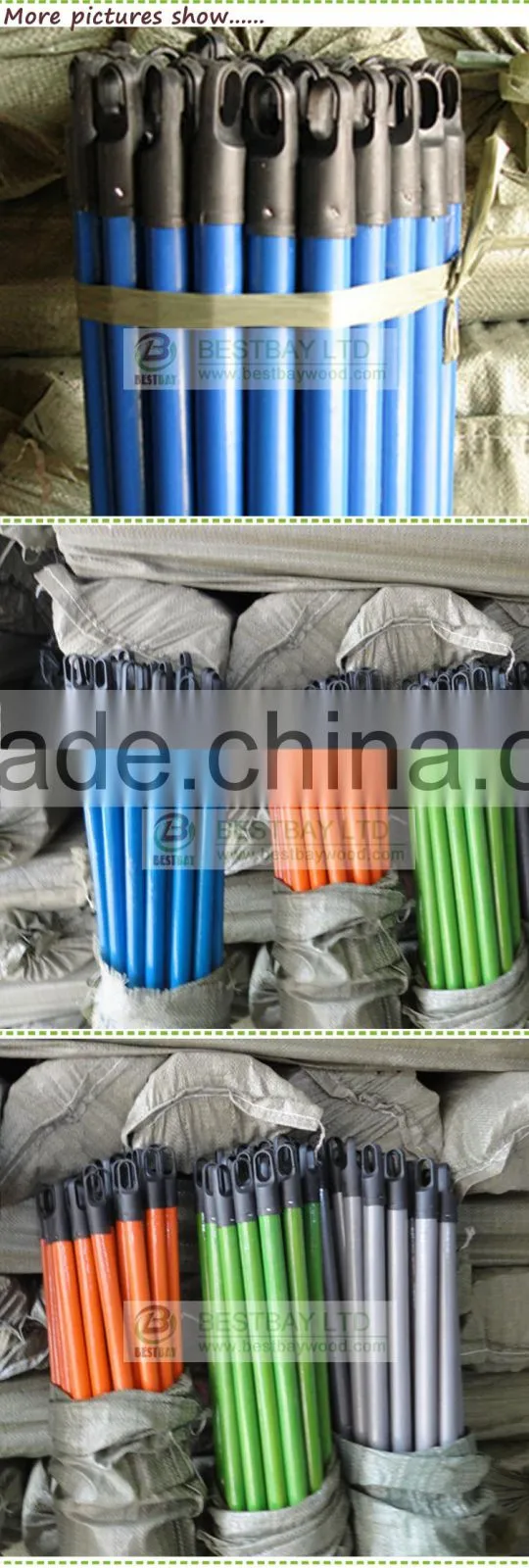 PVC coated wooden broom handle with thread Wooden broom stick / wood handle /
