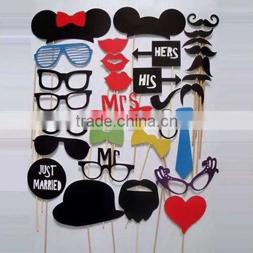 Party Photo Prop 31pcs Mustache on a Stick Set Photo Prop
