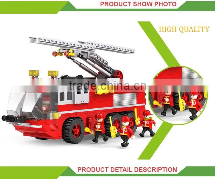 Intelligence 3D fire truck puzzle plastic building connector toys