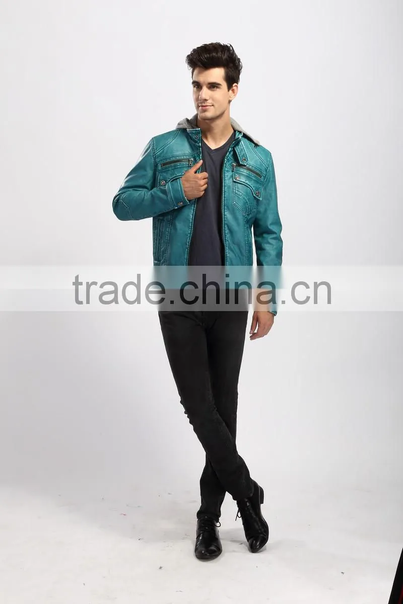 2017 Mens Quilted Fashion Leather Jacket
