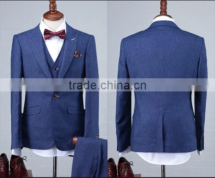 2016 latest design blue suit pant coat pant coat design men wedding suits pictures