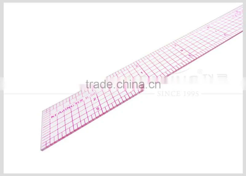 Kearing 1"*6" sandwich printing clear plastic garment ruler for sewing fabric measurement #B-50