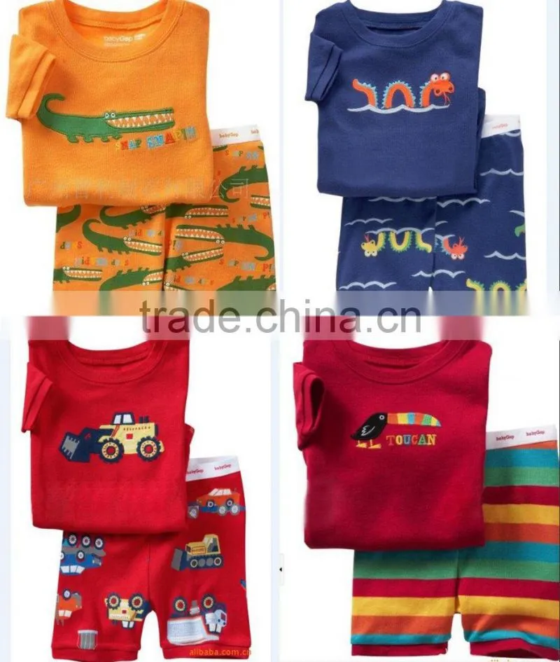 girls pink cute fish pattern pajamas sets baby cotton short sleeve sleep wear summer pyjamas