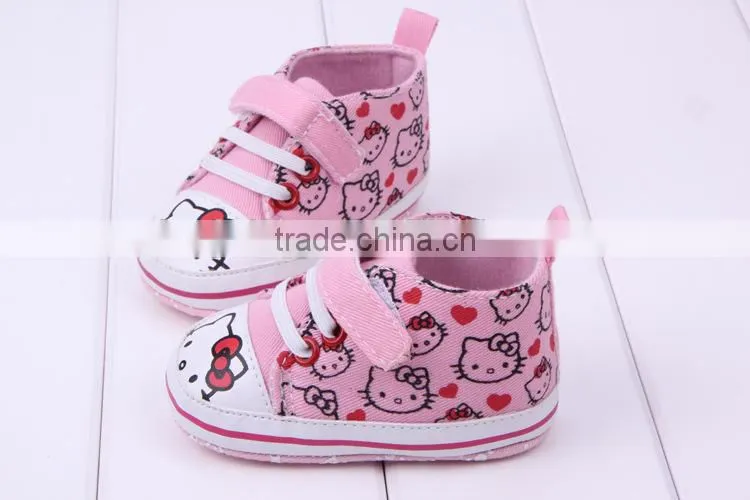 2014 wholesale baby shoes girls gray hello kitty infant shoe girls cavans kitty shoes