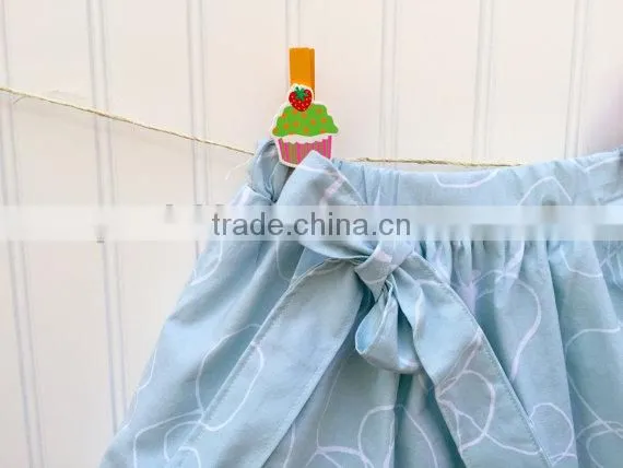 Light blue skirts children's clothing baby girl dresses elastic waistband ruffle skirt