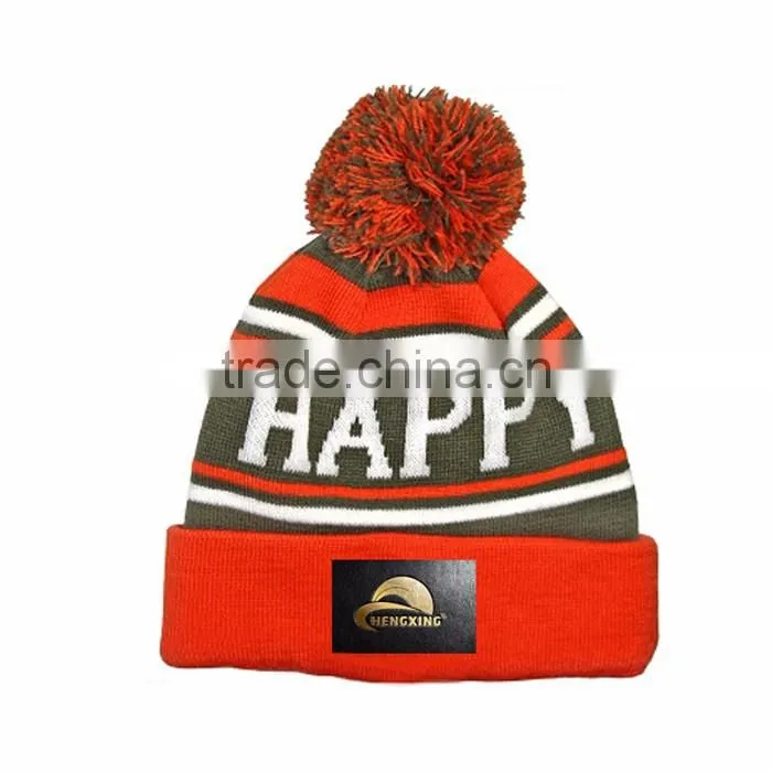New Custom Style Men's Winter Knit Hat/Pom Pom Knitted Hat