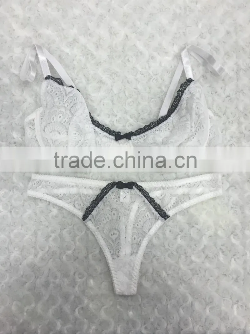 young lady non padded bra panty set soft cup underwear OEM breathable design