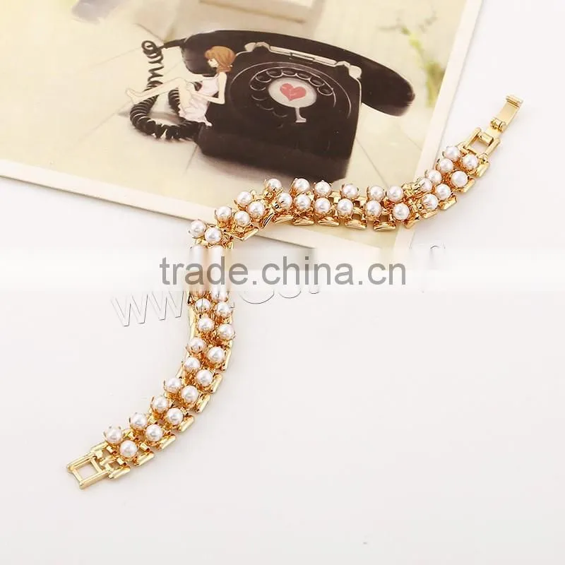Fashion Zinc Alloy hand bracelet women Plastic Pearl fashion bracelet