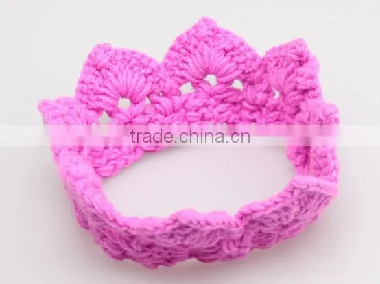 crown design baby crochet headband, knitting crown baby headband