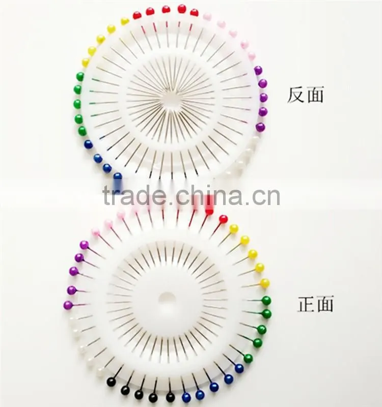 New design High Quality Colorful pearl pin needle with round head