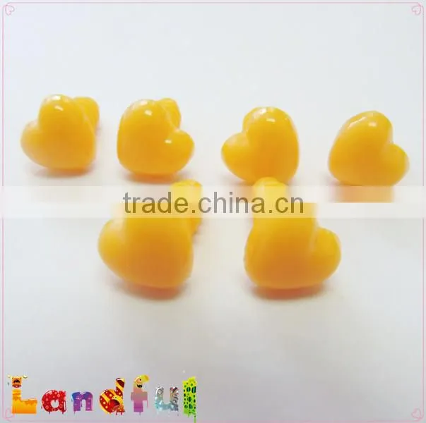 10mm Lemon Yellow Heart Nose Plastic Small Nose Dog Nose