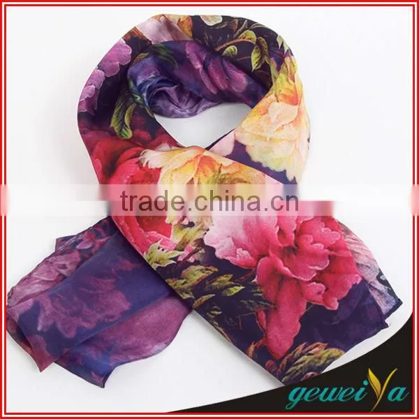 No MOQ Digital Printed 100% Twill Silk Scarf
