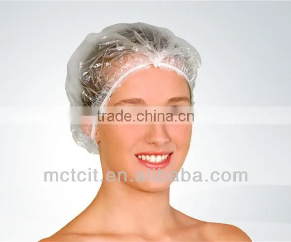 High quality Plastic Waterproof Disposable bouffant Shower cap