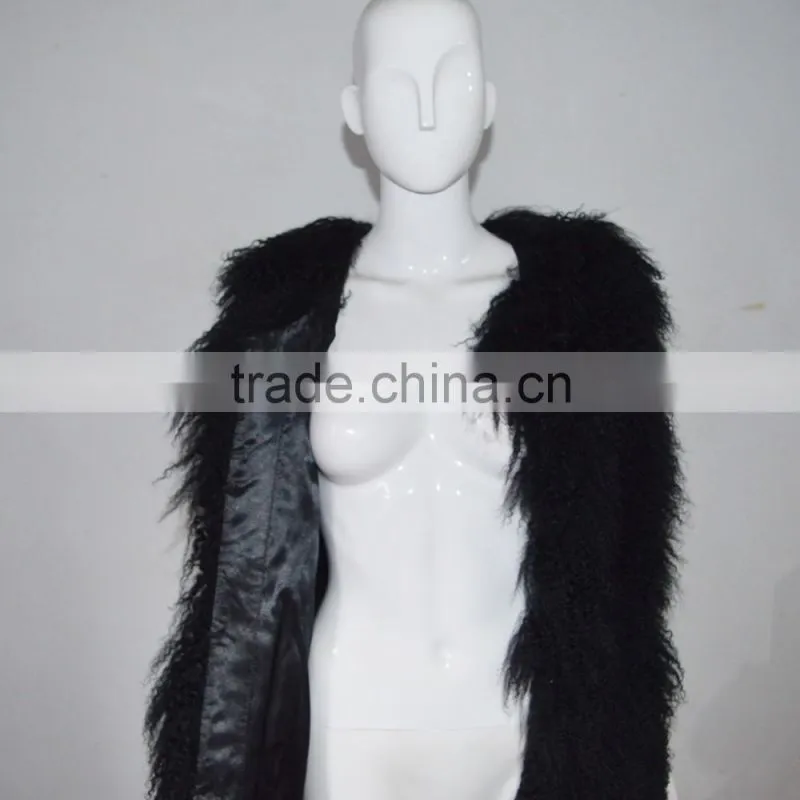 SJ036-01 2017 New fashion Hipe Length Real fur vest for girl or women