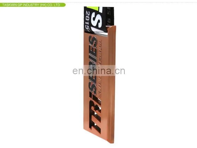 wholesale custom sport metal medal with printed ribbon