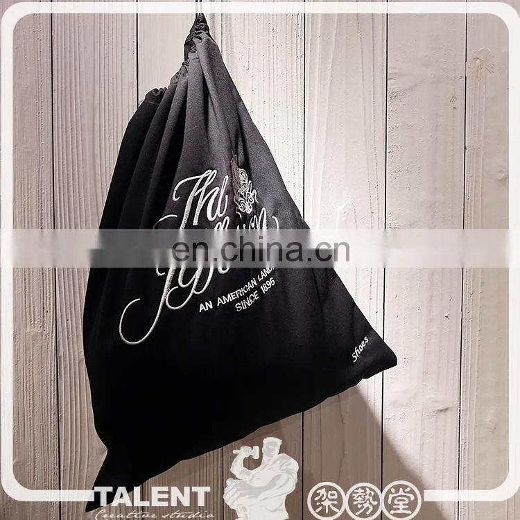 Custom embroidery logo Cloth Drawing string Bag For Promotion