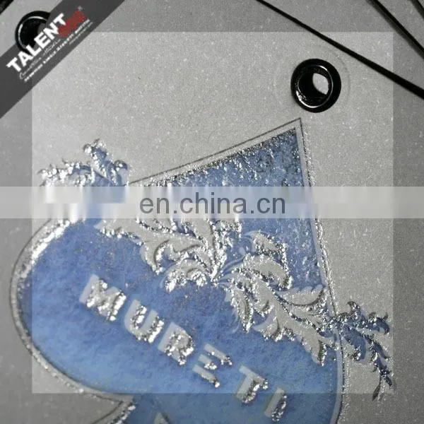 custom private brand name Printed kraft paper hang tag with Spot UV logo for clothing