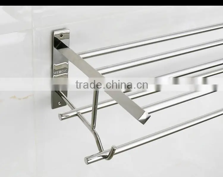Wesda Wall Mounted Stainless Steel Bathroom Shelf Towel Rack A095