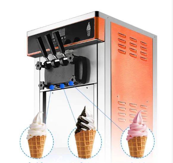 Hot Sale High Quality Wholesale Commercial Stand & Table Top Ice Cream Machine 3 Flavor Soft Serve Ice Cream Maker Machine