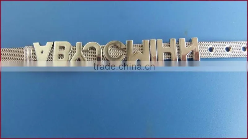 Letters can be Wear on Steel Mesh Belt 8MM & 10MM Wide Wristband Stainless Steel Bracelet