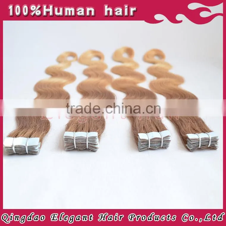 2015 Most popular products full cuticle 4CM wide 2.5gram indian remy seamless ombre tape extensions